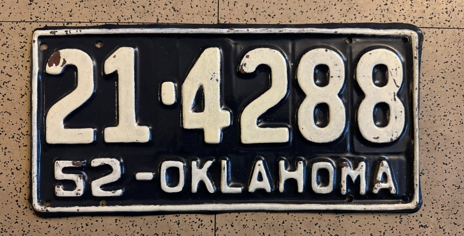 1952 OKLAHOMA license plate – Ottawa County – ORIGINAL vintage antique auto tag