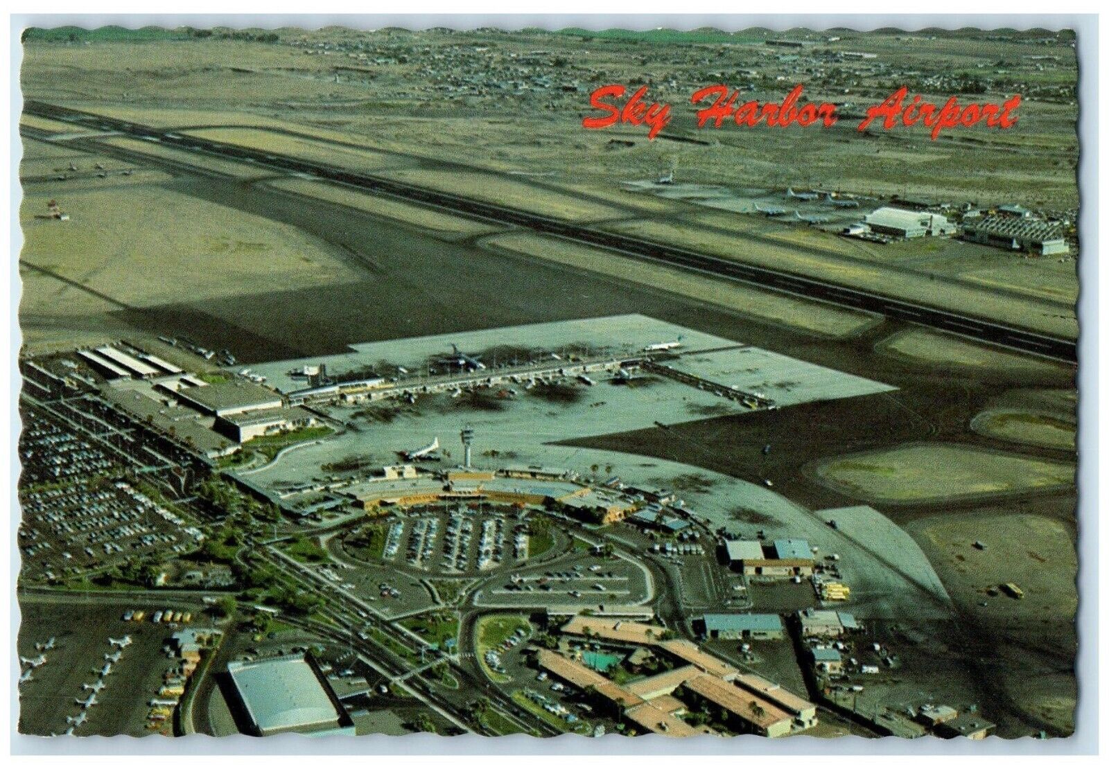 c1960 Phoenix Sky Exterior Harbor International Airport Phoenix Arizona Postcard