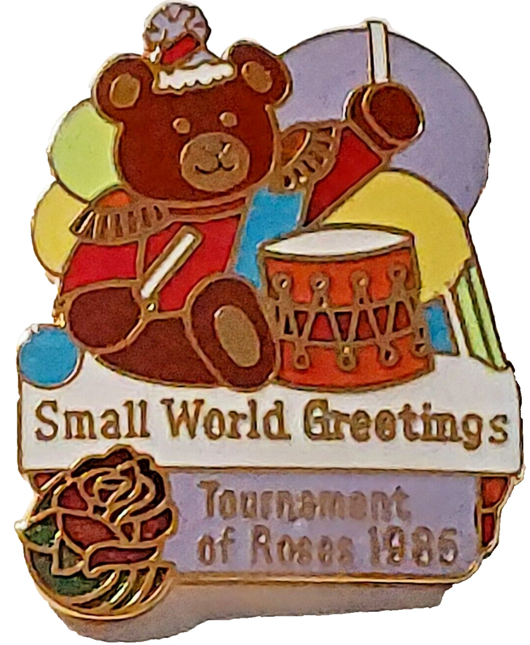 Rose Parade 1986 Small World Greetings 97th Tournament of Roses Lapel Pin