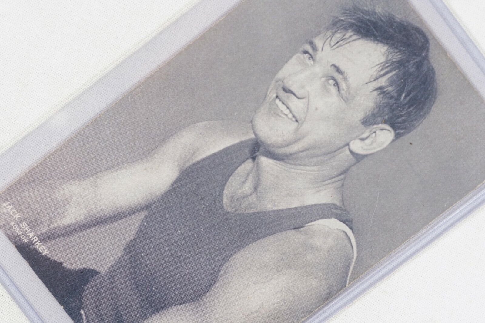 Jack Sharkey Boxing Champion Postcard 1900s Exhibit Coupon Card RARE Boxing