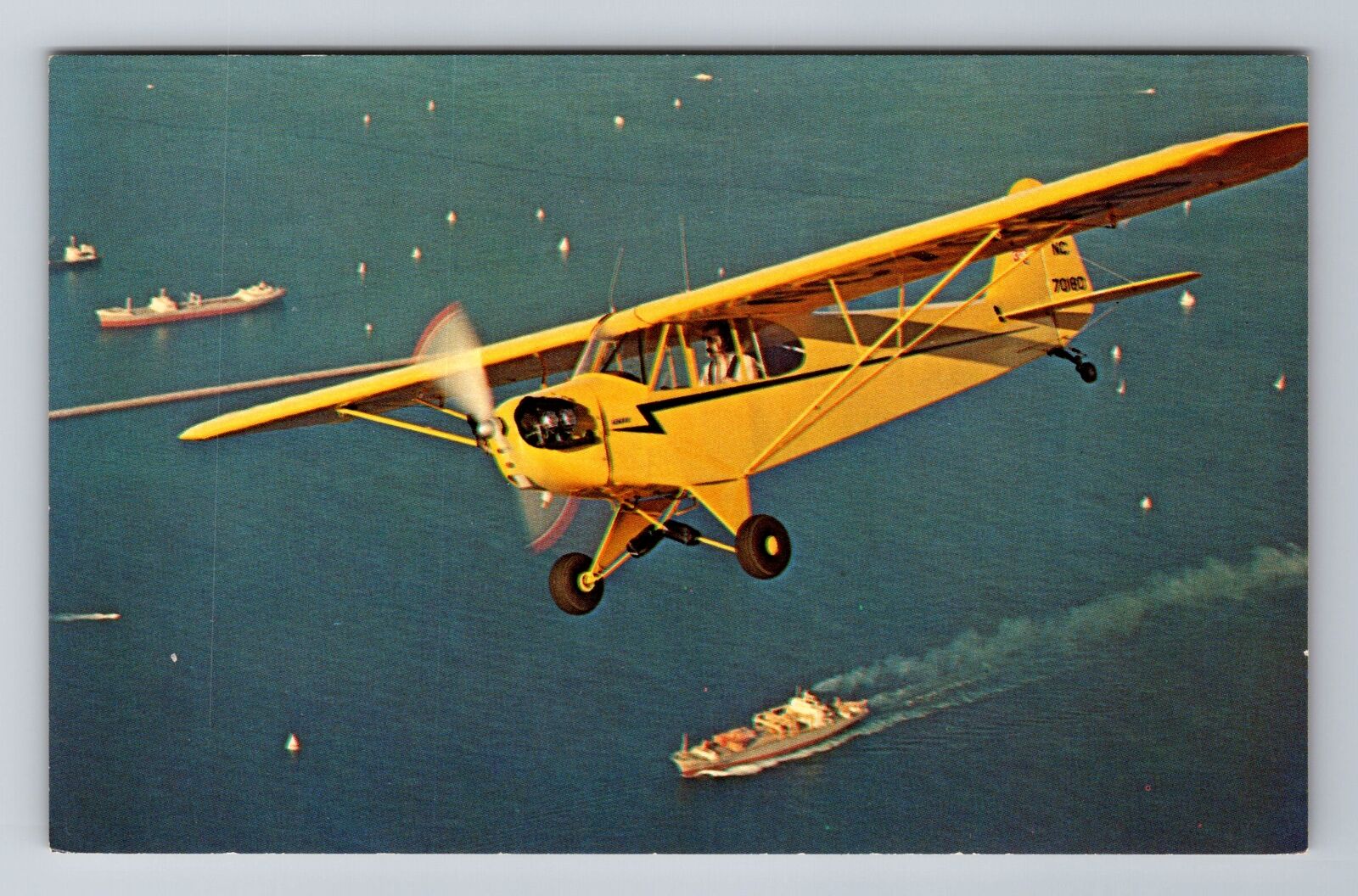 Aircraft Collector Series, Piper J3C65, Planes, Vintage Souvenir Postcard