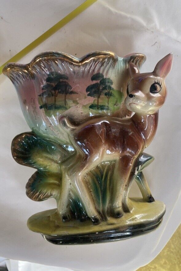 Vintage Luster ware Deer Planter/Vase