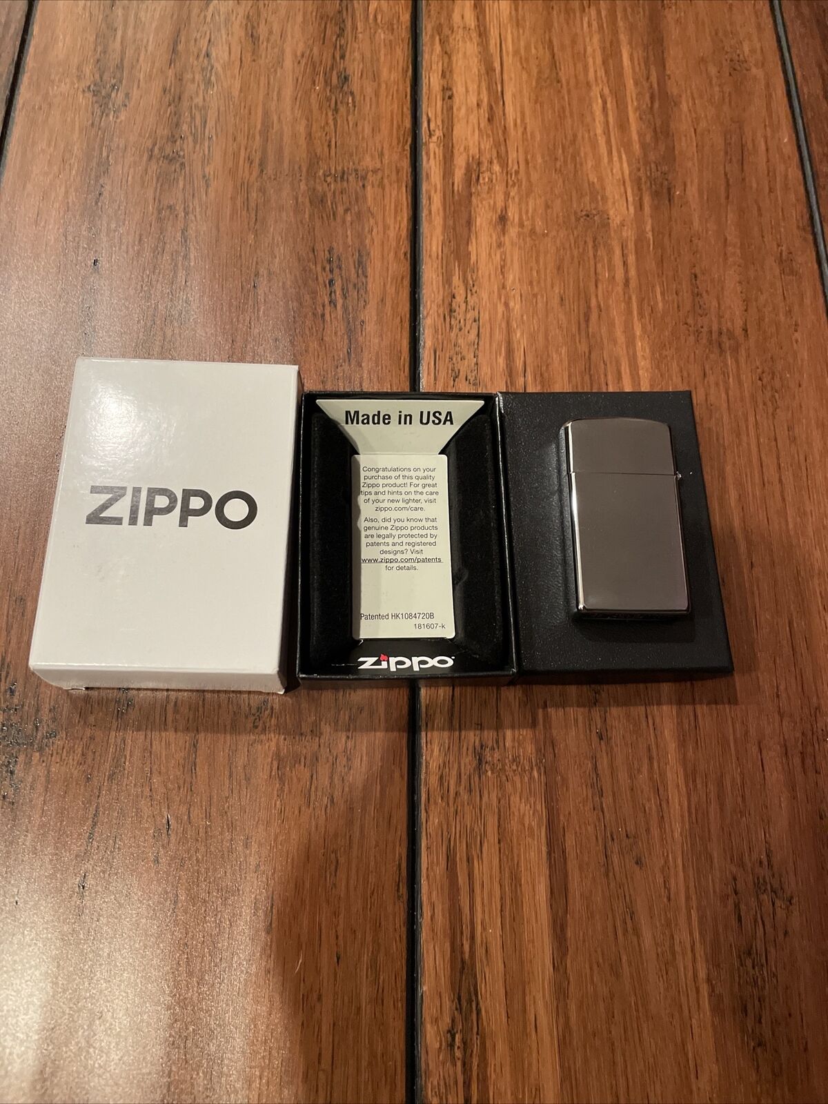Zippo Slim Windproof Brushed Chrome Lighter, 1600