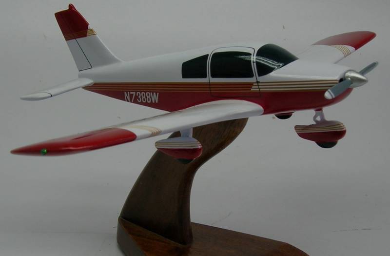 Piper PA-28-140 Cherokee Airplane Desktop Wood Model Small 