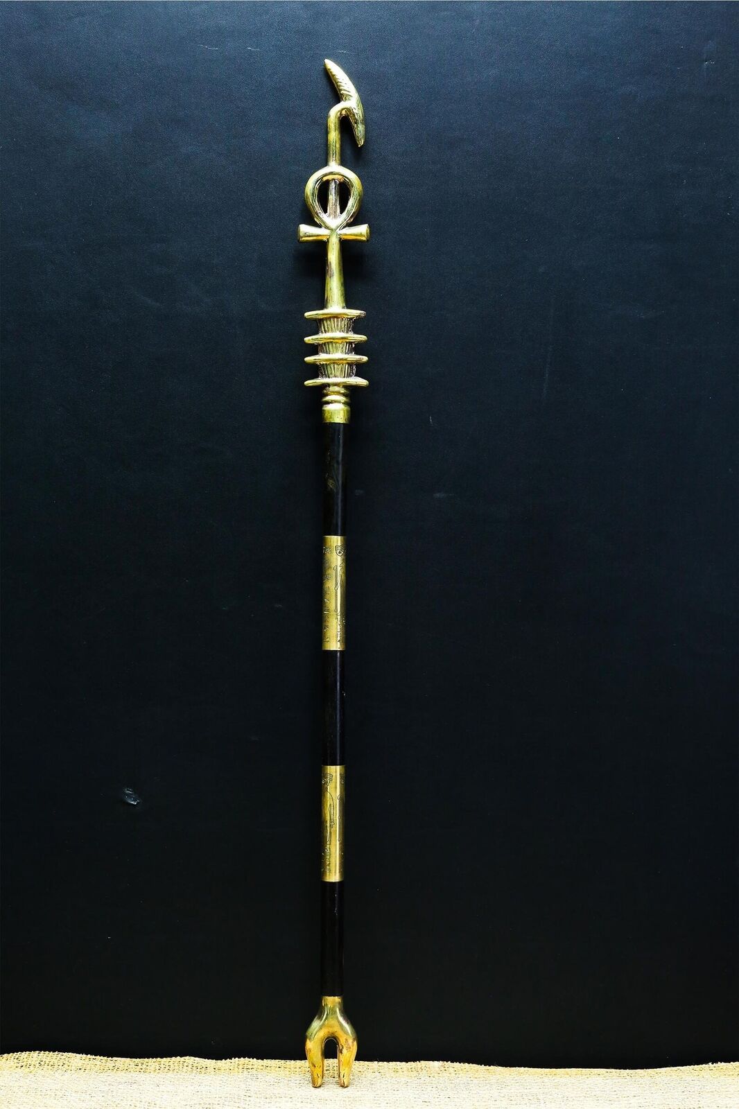 Large Scepter with Ankh (Key of Life) - Djed of Osiris - Was-scepter
