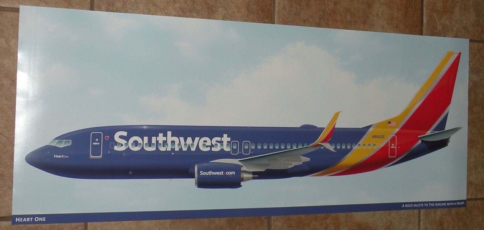 SOUTHWEST AIRLINES HEART ONE POSTER NEW  BOEING 737 800