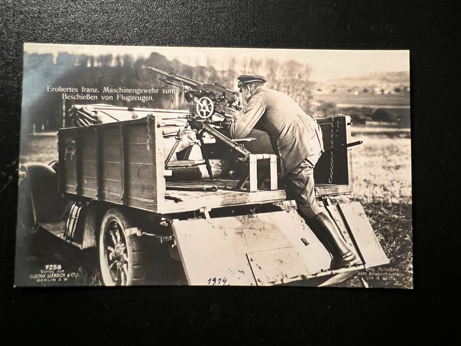 Mint Germany RPPC Military Postcard Early Anti Aircraft Weapon