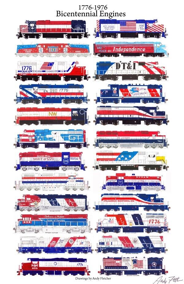 24 Bicentennial Locomotives Poster 11\