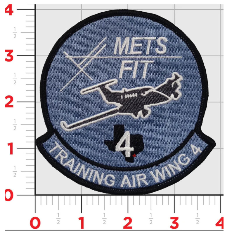TRAINING WING FOUR TW-4 METS FLIGHT INSTRUCTOR EMBROIDERED HOOK & LOOP PATCH