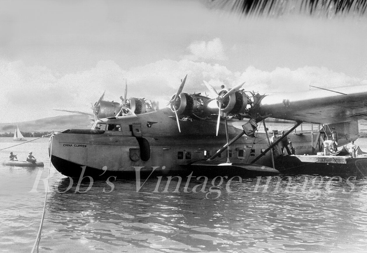  Pan Am Clipper Martin MB130 Airplane Flying Boat  1930s China Clipper  photo   