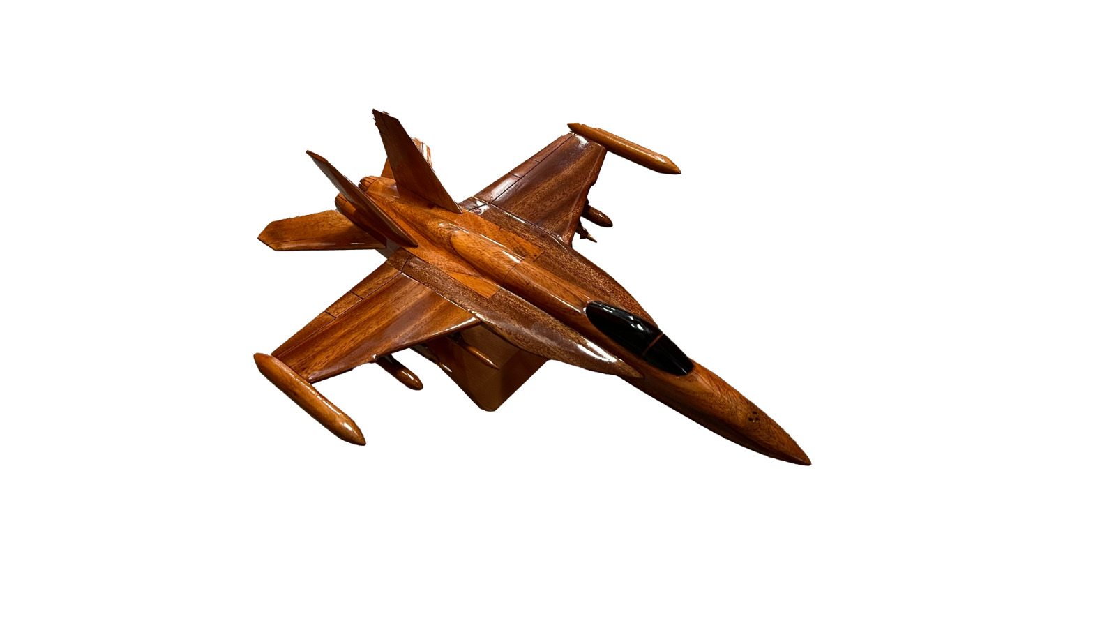 F18 Hornet Mahogany Wood Desktop Airplane Model