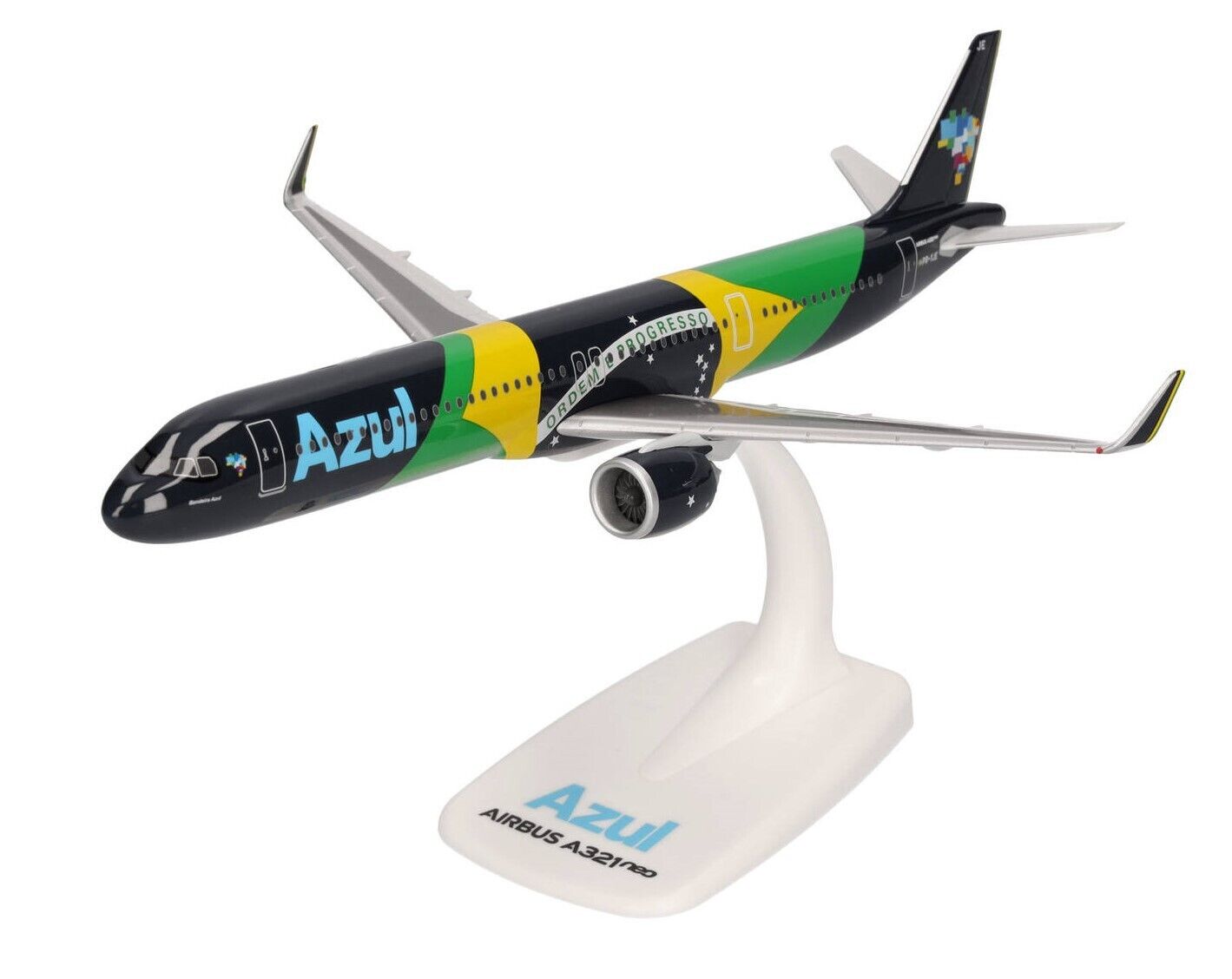 Herpa 613682 AZUL Brazil Airbus A321neo Flag PR-YJE Desk Model 1/200 AV Airplane