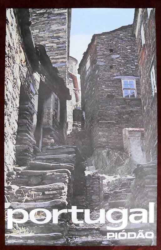 Original Poster Portugal Piodao Old Stairs Architecture House  Stone Iberia