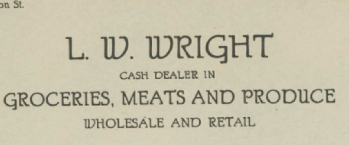 1922 NELSONVILLE OHIO L.W. WRIGHT GROCERIES MEATS AND PRODUCE ORDER LETTER 31-35