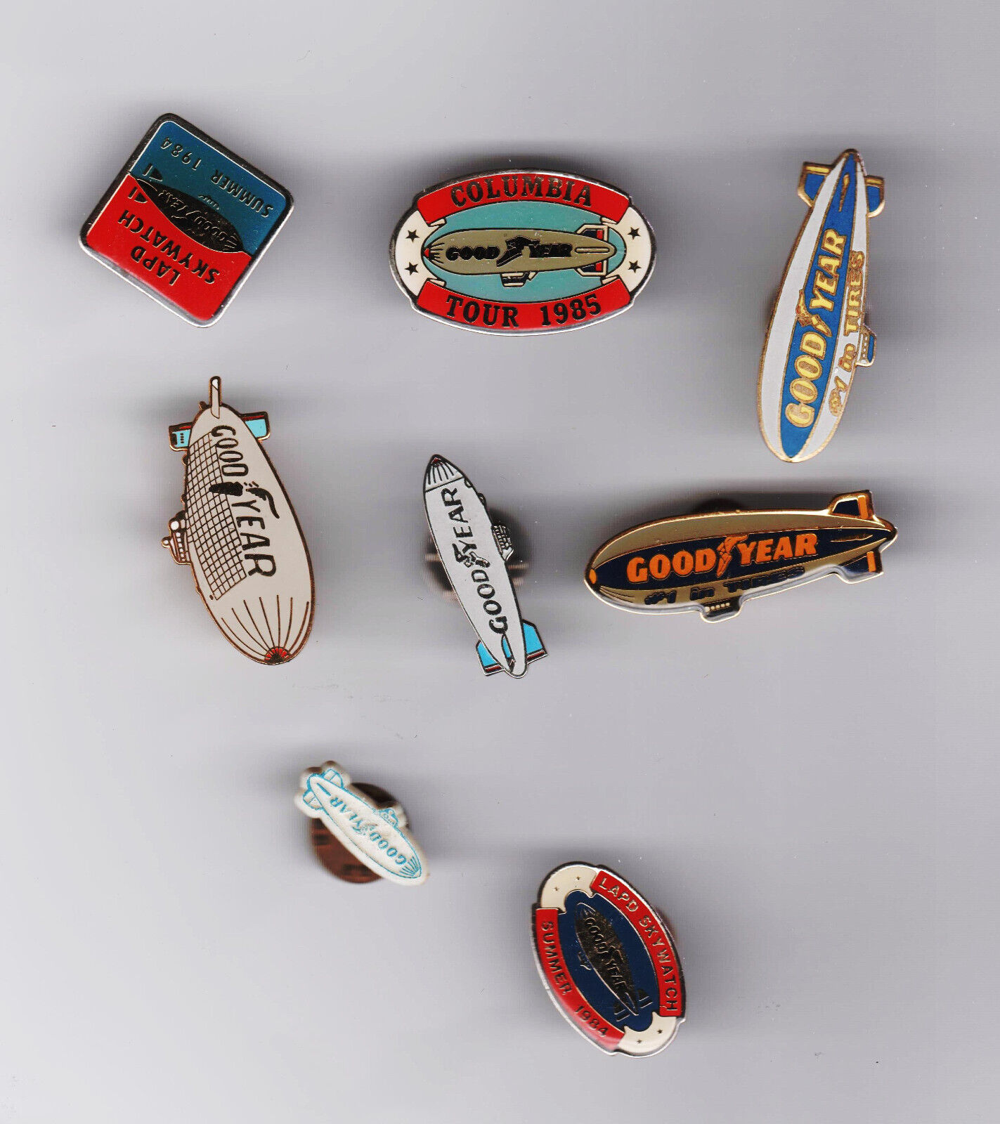 Goodyear Blimp 8 pc Pin Assortment #1 - Rare Collectibles - 