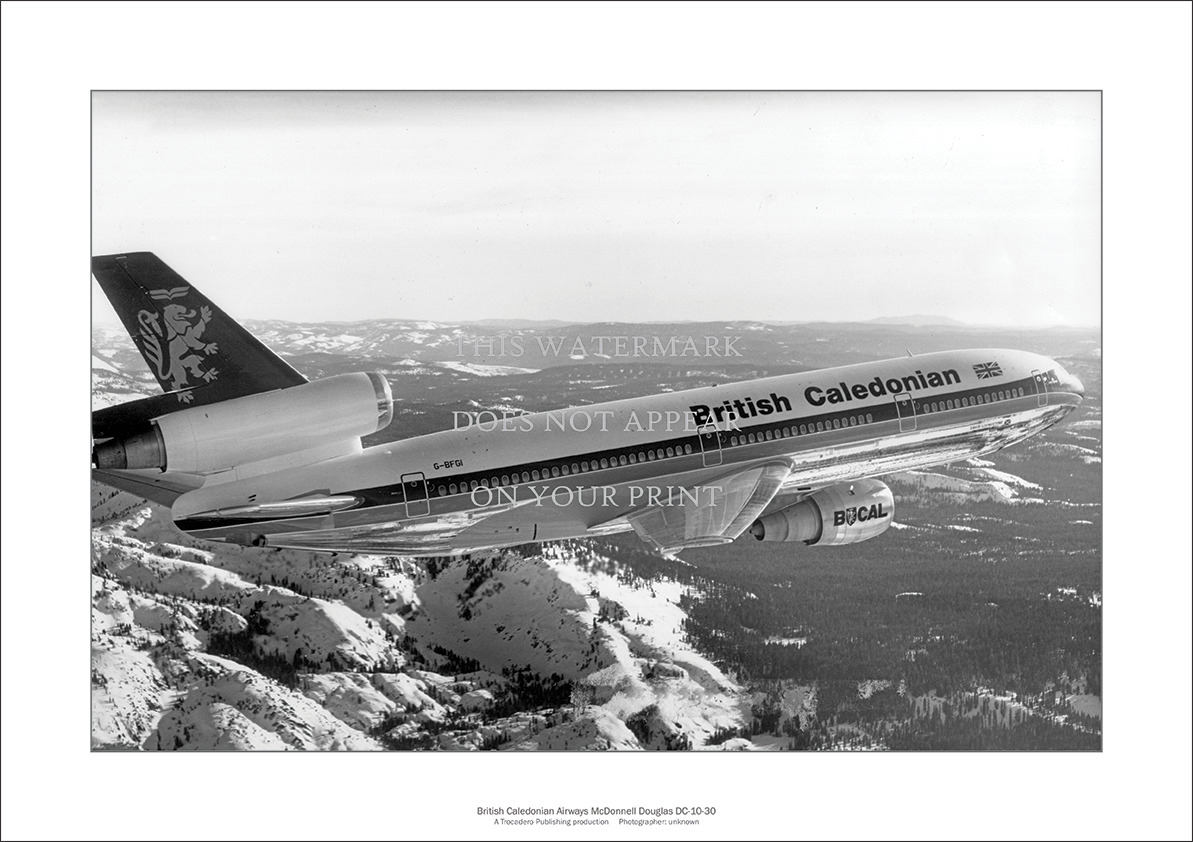 British Caledonian Airways McD Douglas DC-10 A3 Art Print – 42 x 29 cm Poster