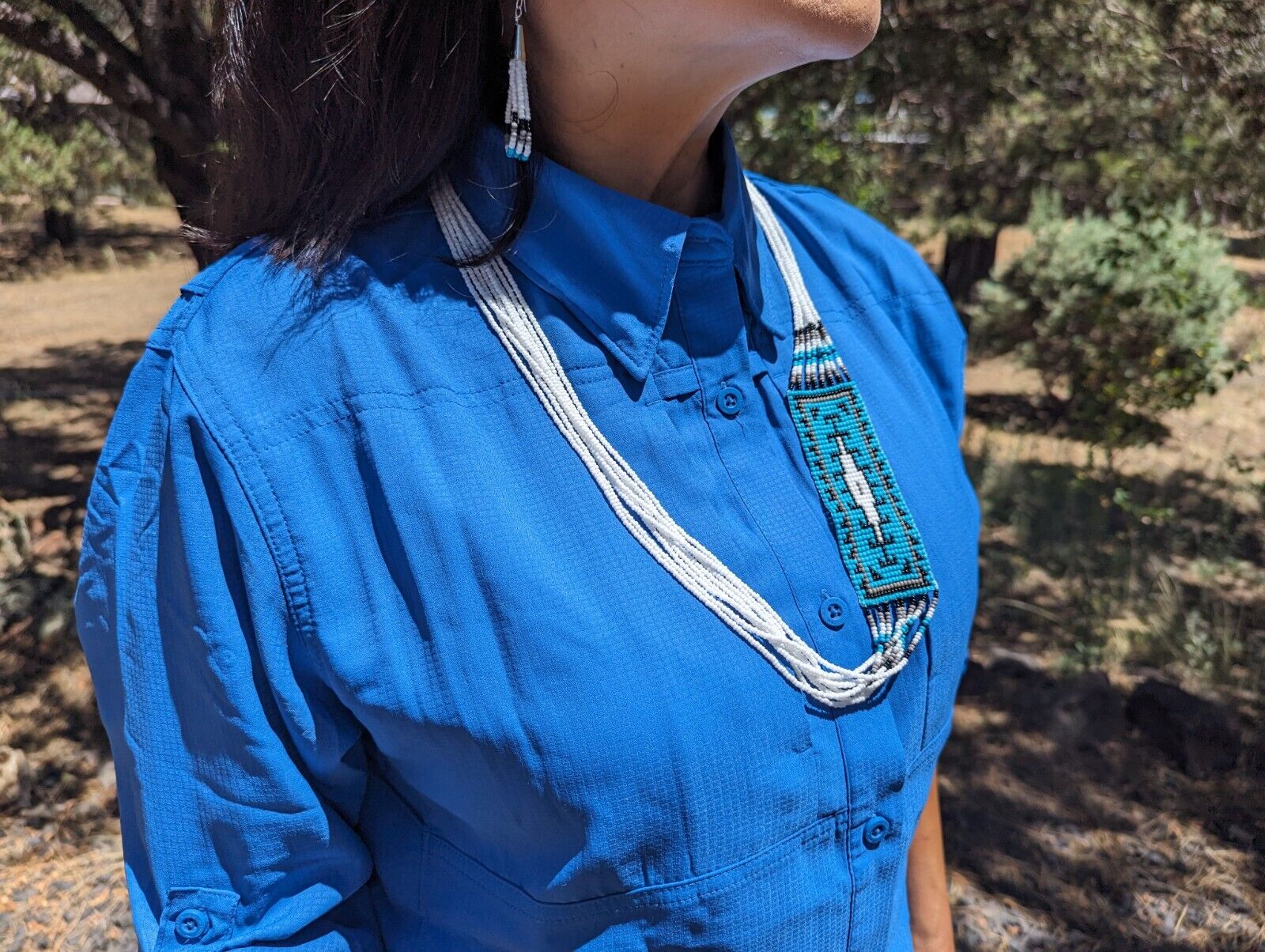 Navajo Rug Necklace Genuine Handmade Historical Native American Jewelry