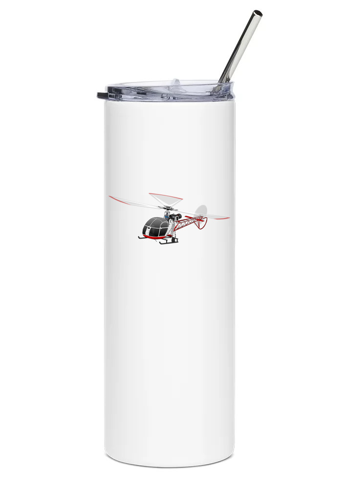 Aérospatiale Alouette II Stainless Steel Water Tumbler with straw - 20oz.