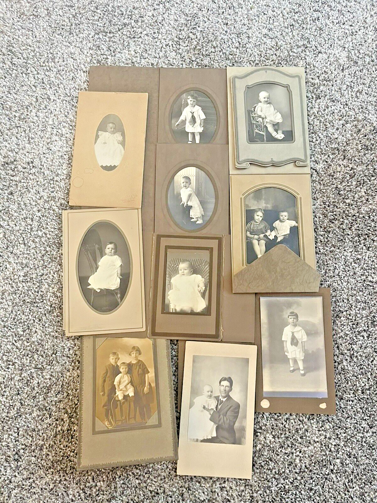 Lot of 10  Antique Photos Cabinet Cards Children