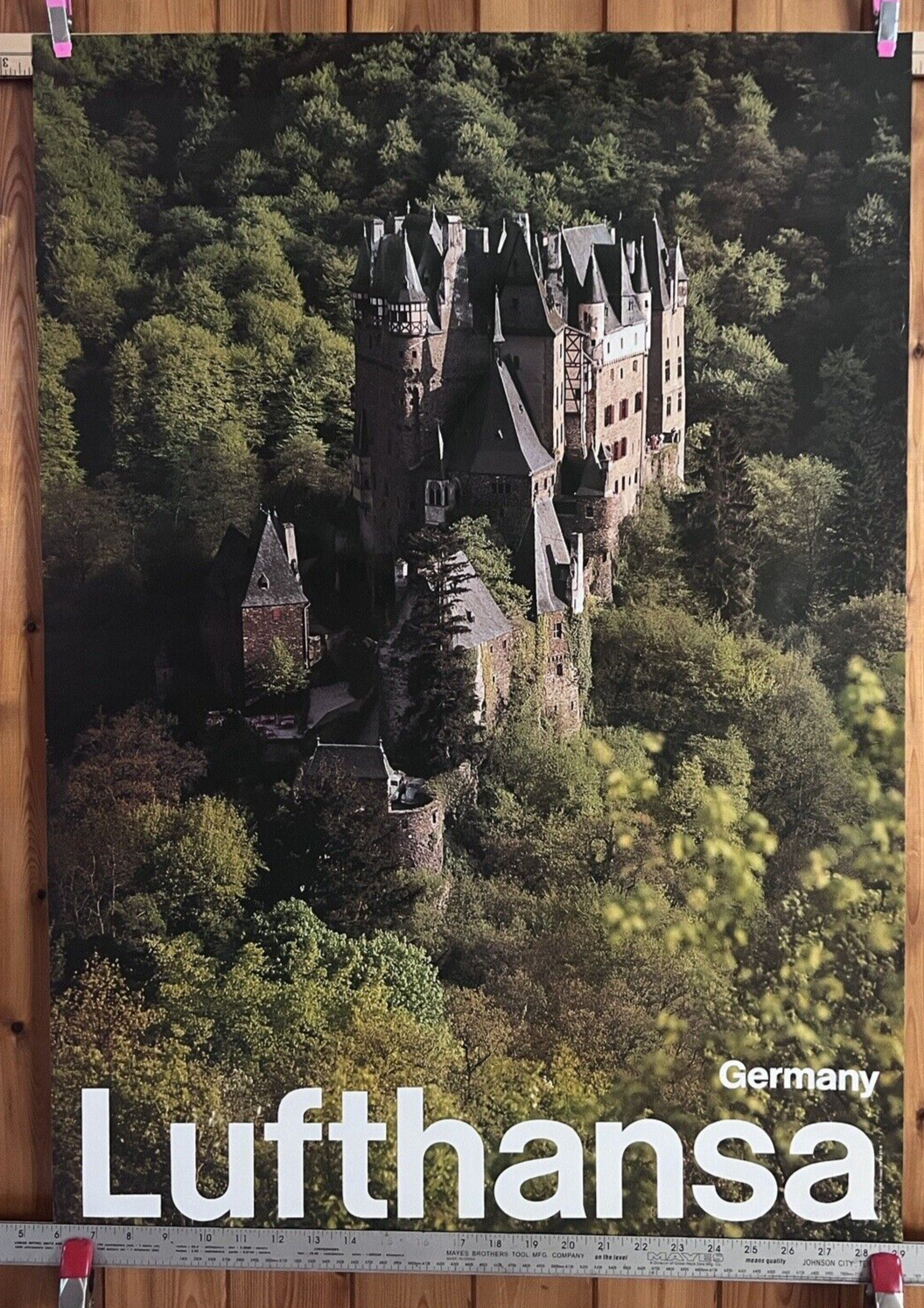 Vintage Lufthansa Airways Germany Airport Travel Advertising Poster