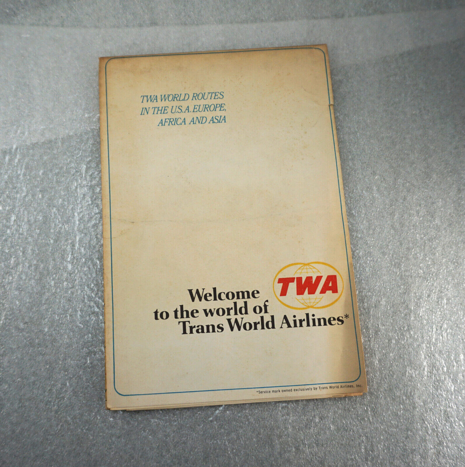 1967 TWA Trans World Airlines World Routes & US Routes Double-Sided Fold-Out Map