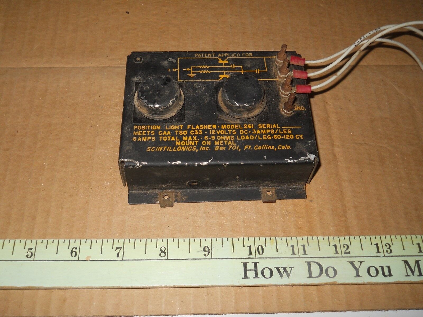 Scintillonics 261 Position light flasher, Aircraft Part sold as Core 