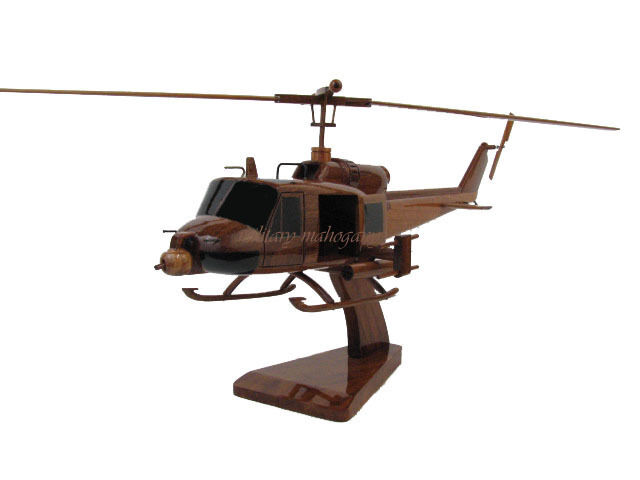 Bell UH-1C Huey Hog Gunship Iroquois Helicopter Wooden Mahogany Wood Model New