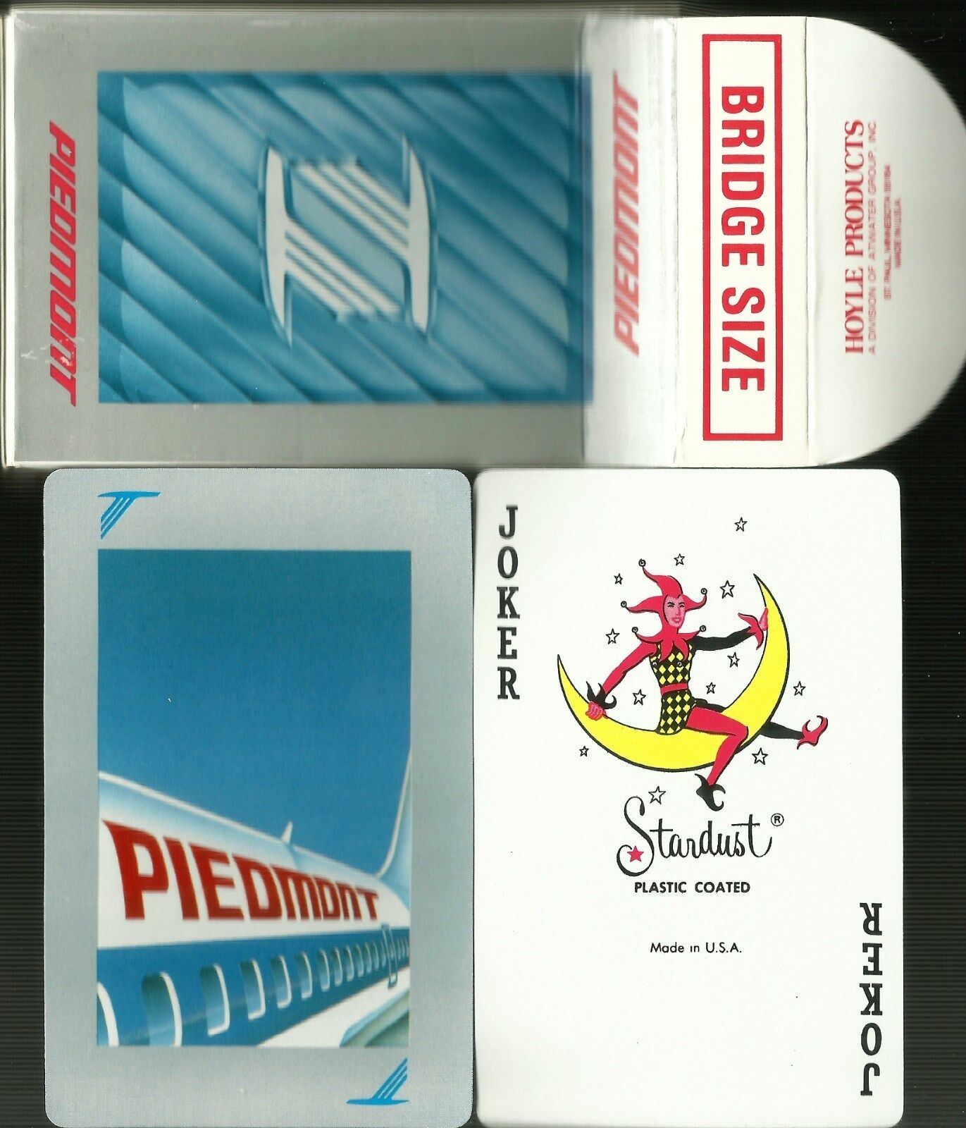 Vintage Piedmont Airlines 54 Playing Cards HOYLE USA plastic coated bridge size