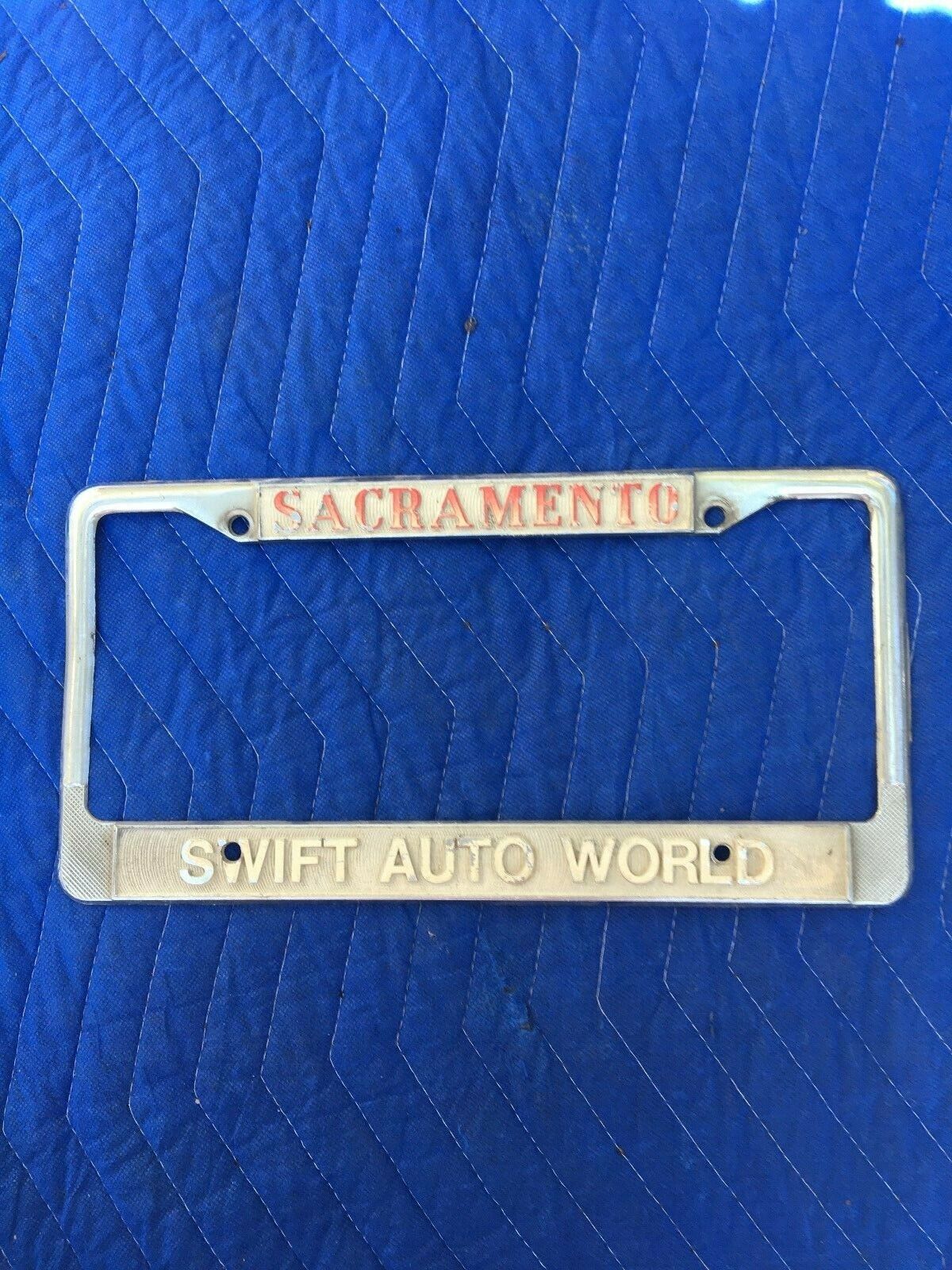 Sacramento Swift Auto World Dealership License Plate Frame Holder 