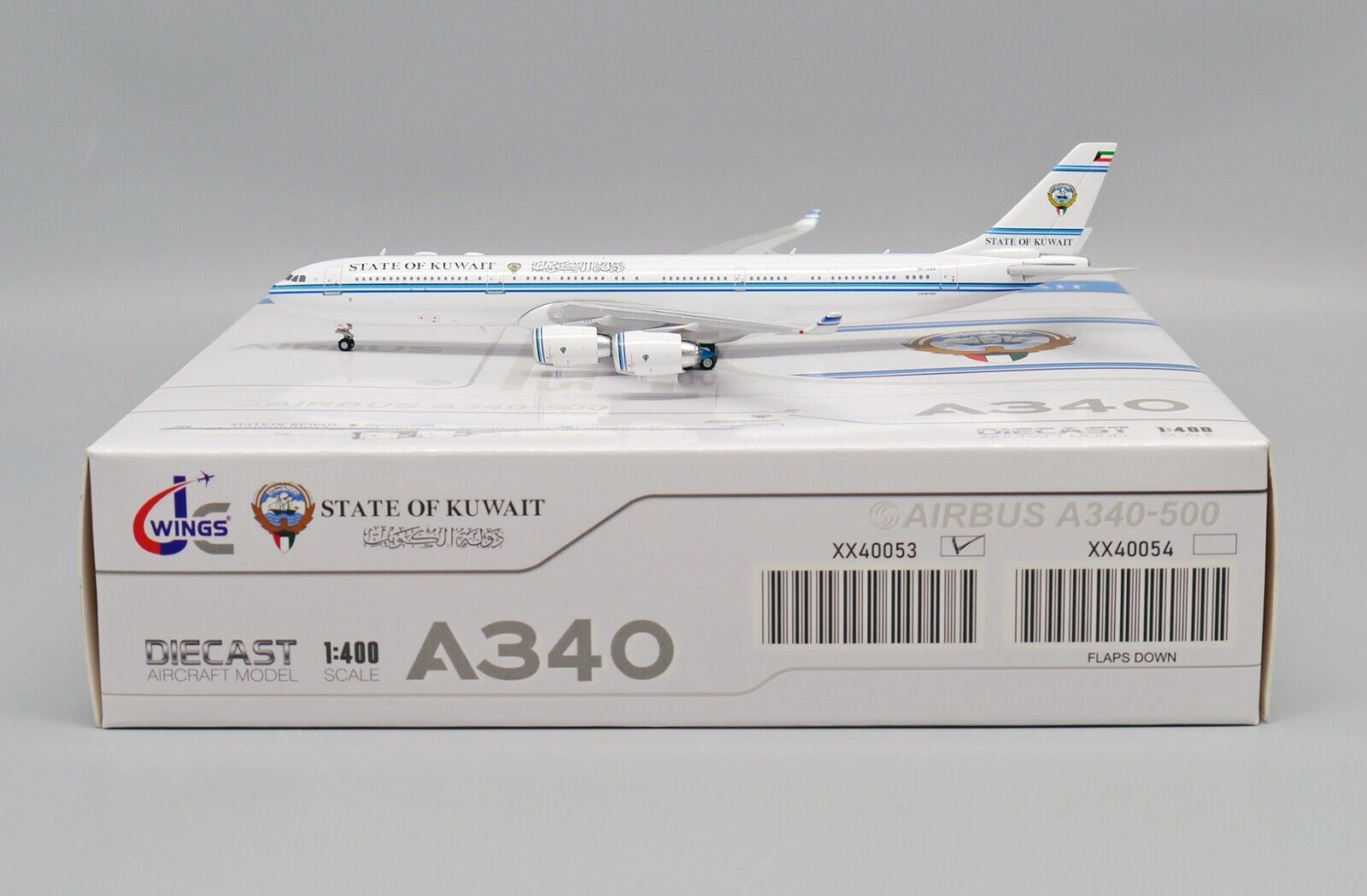 Kuwait Government A340-500 Reg: 9K-GBA JC Wings Scale 1:400 Diecast XX40053 (E)