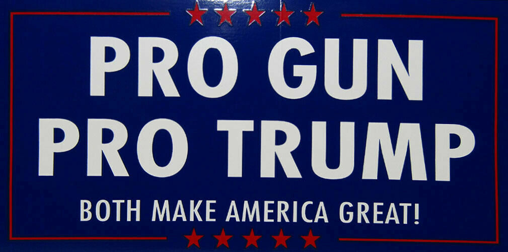 Pro Gun Pro Trump Both Make America Great Blue Vinyl Decal Bumper Sticker