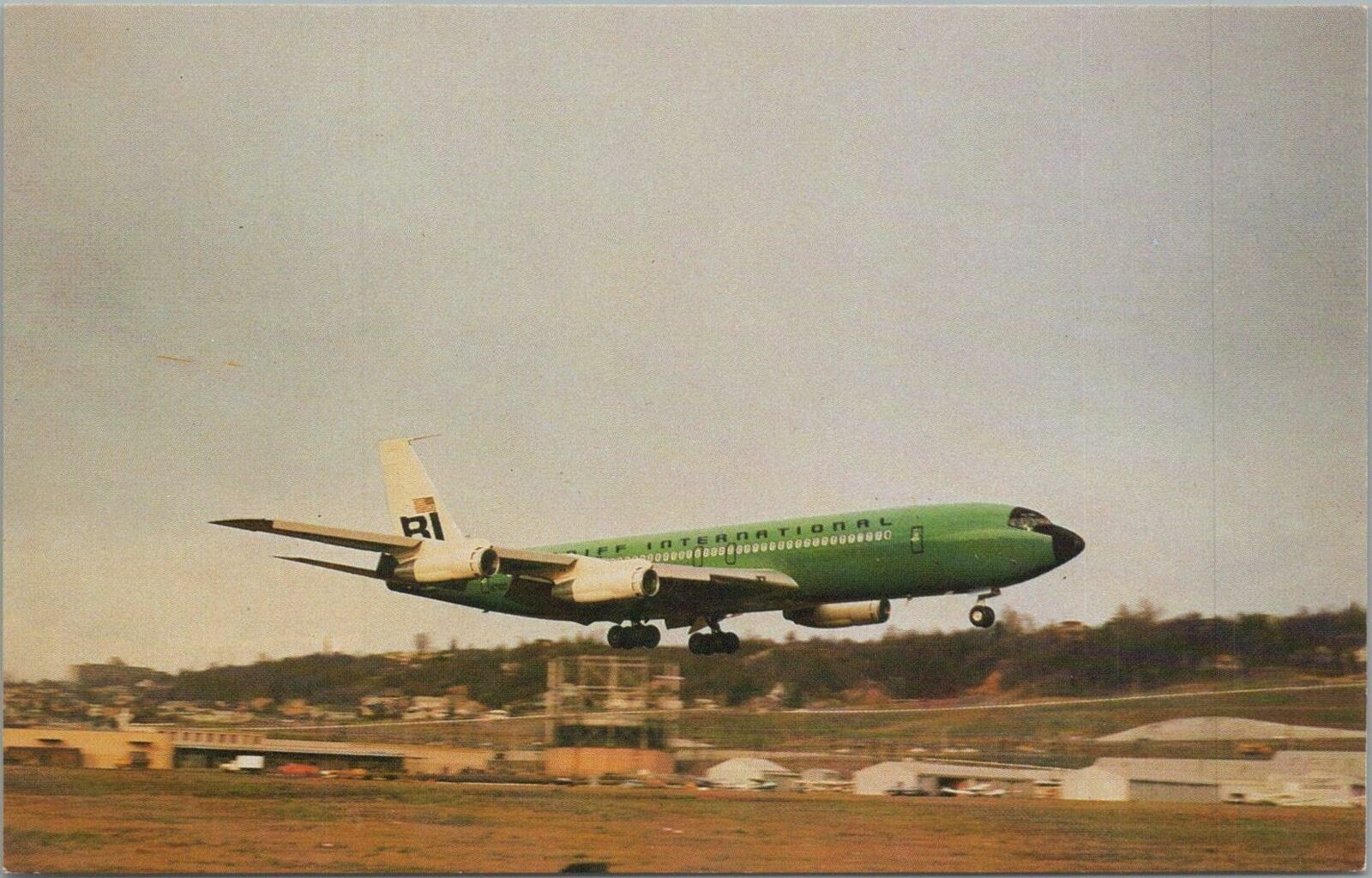 Postcard Airplane Braniff International Airways Boeing 707 327C