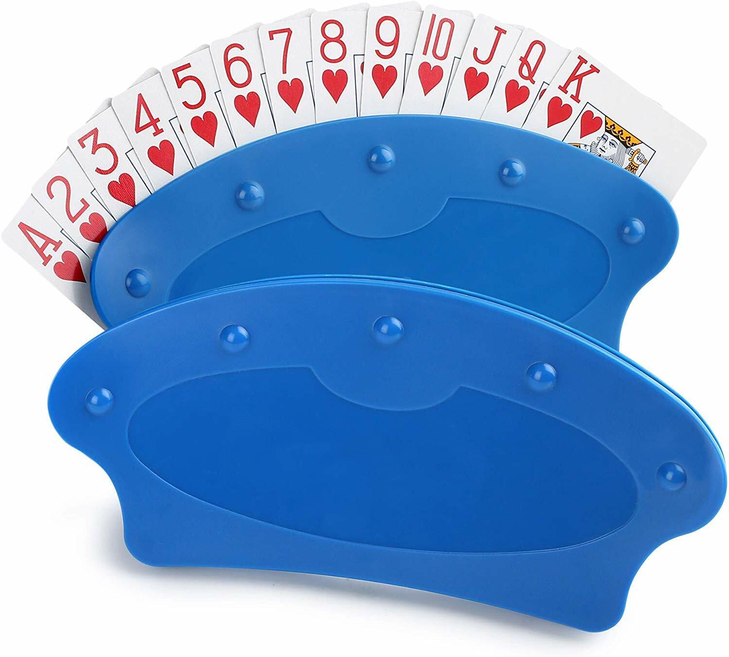 2x Hands Free Playing Card Holders For Kids Senior Poker Tray Racks Organizer