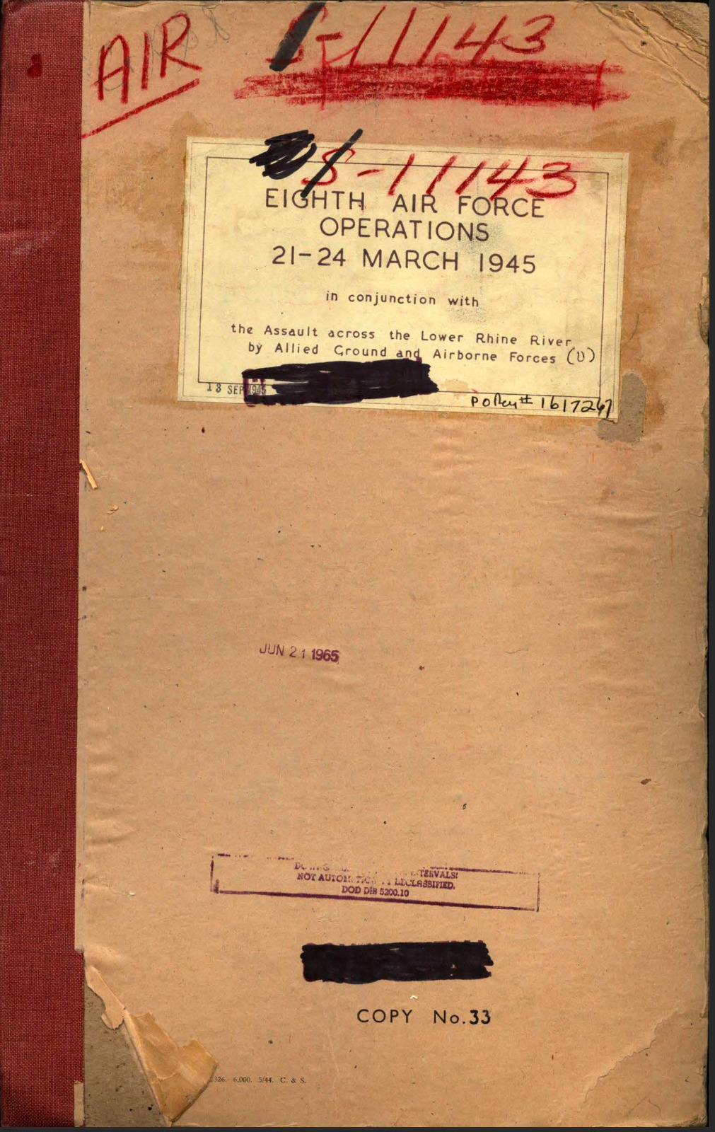 486 Page 8th Eighth Army Air Force AAF Operations March 1945 Varsity on Data CD