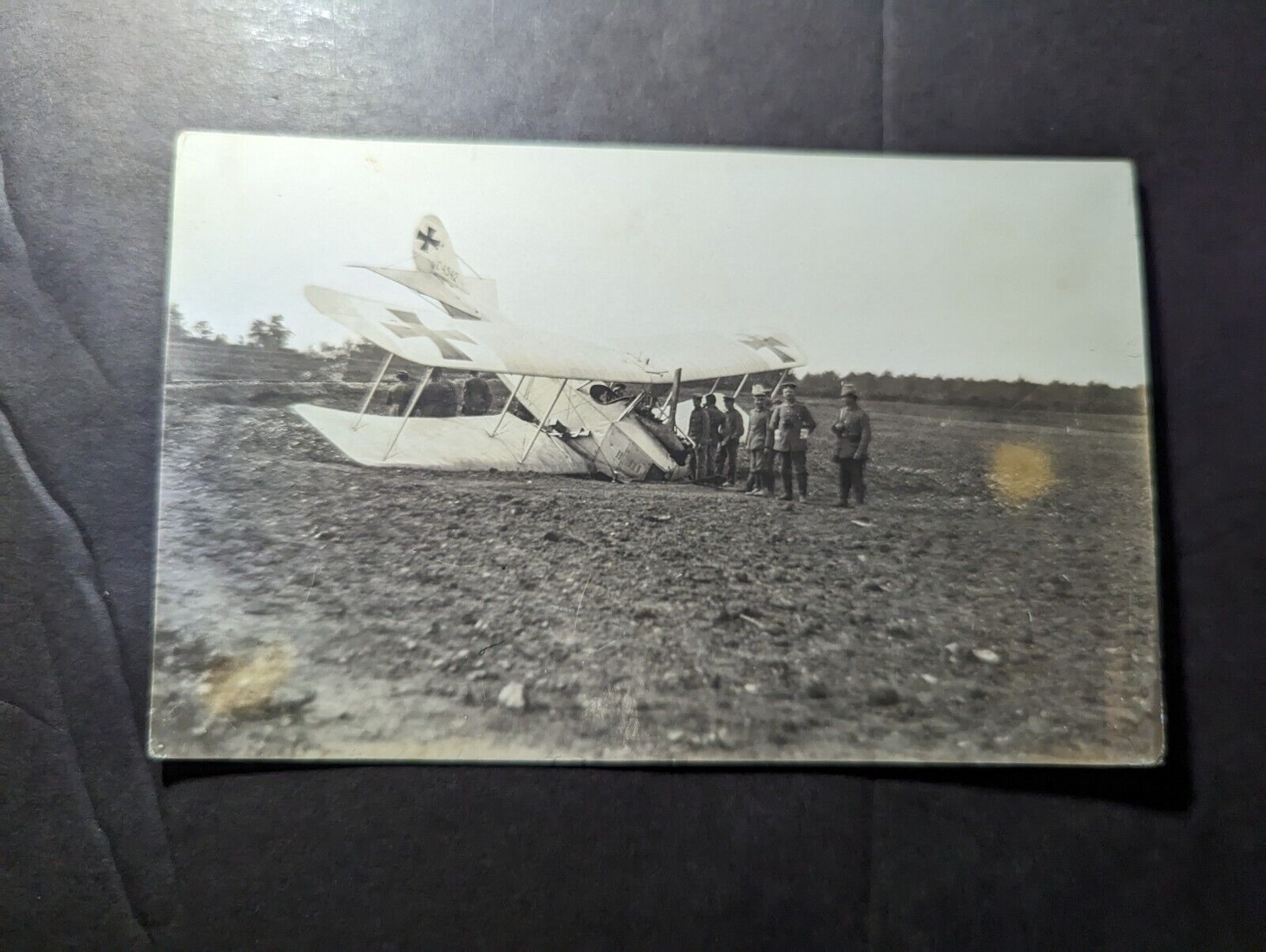 Mint Germany Aviation Airplane Crash RPPC Postcard Crashed Plane by Douai