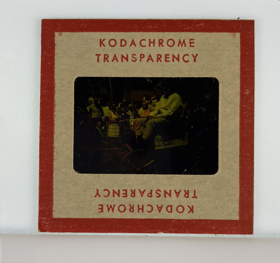 Vintage Kodachrome Transparency Original 35 mm Photo Men On Wagon H