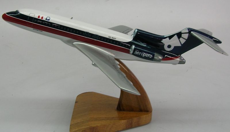 B-727 AeroPeru Boeing B727 Airplane Wood Model  New