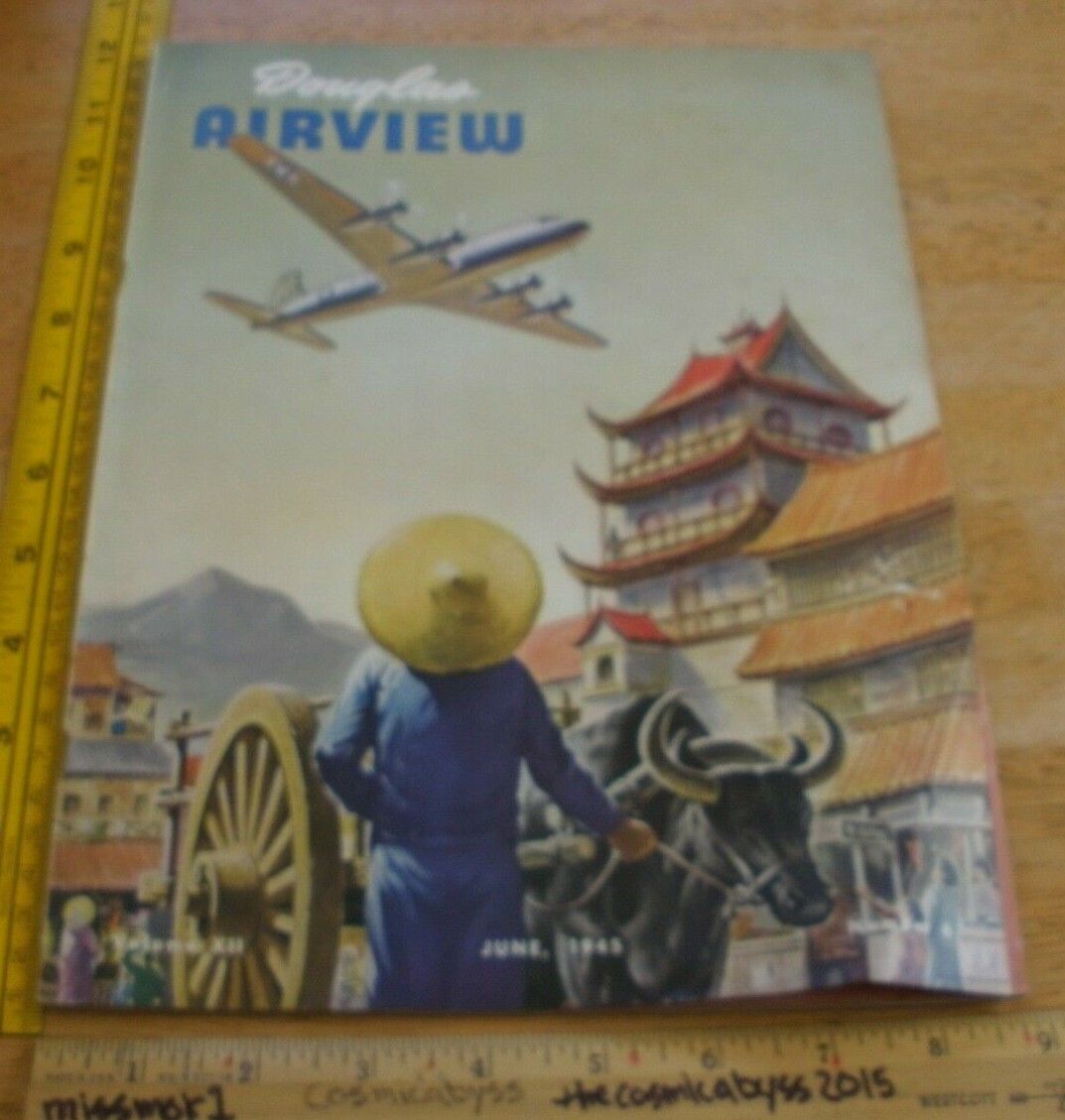 1945 Douglas Air View WWII airplane employee magazine Okinawa Paratroopers Japan