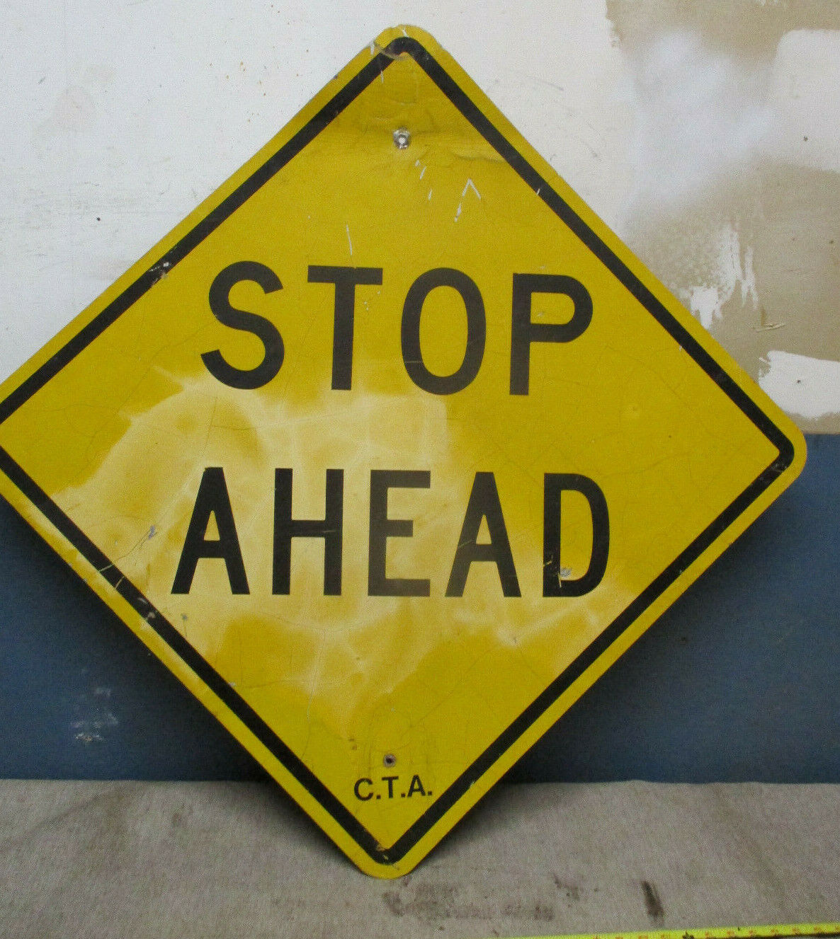 Authentic Retired  “Stop Ahead” Highway Sign 30” 
