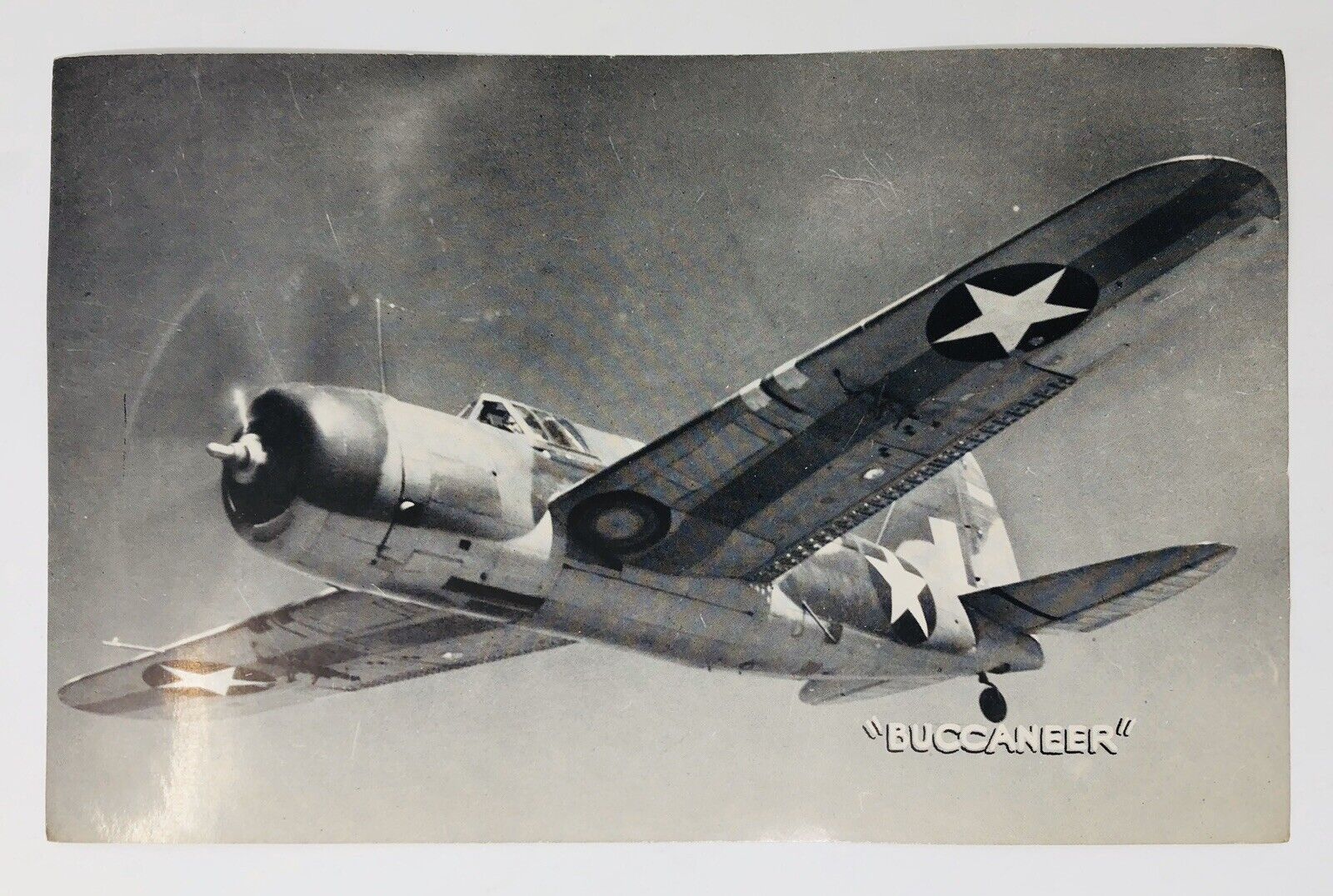 Original Vintage “Buccaneer” WWII Photo Card Black & White 8”x5” Aircraft Plane