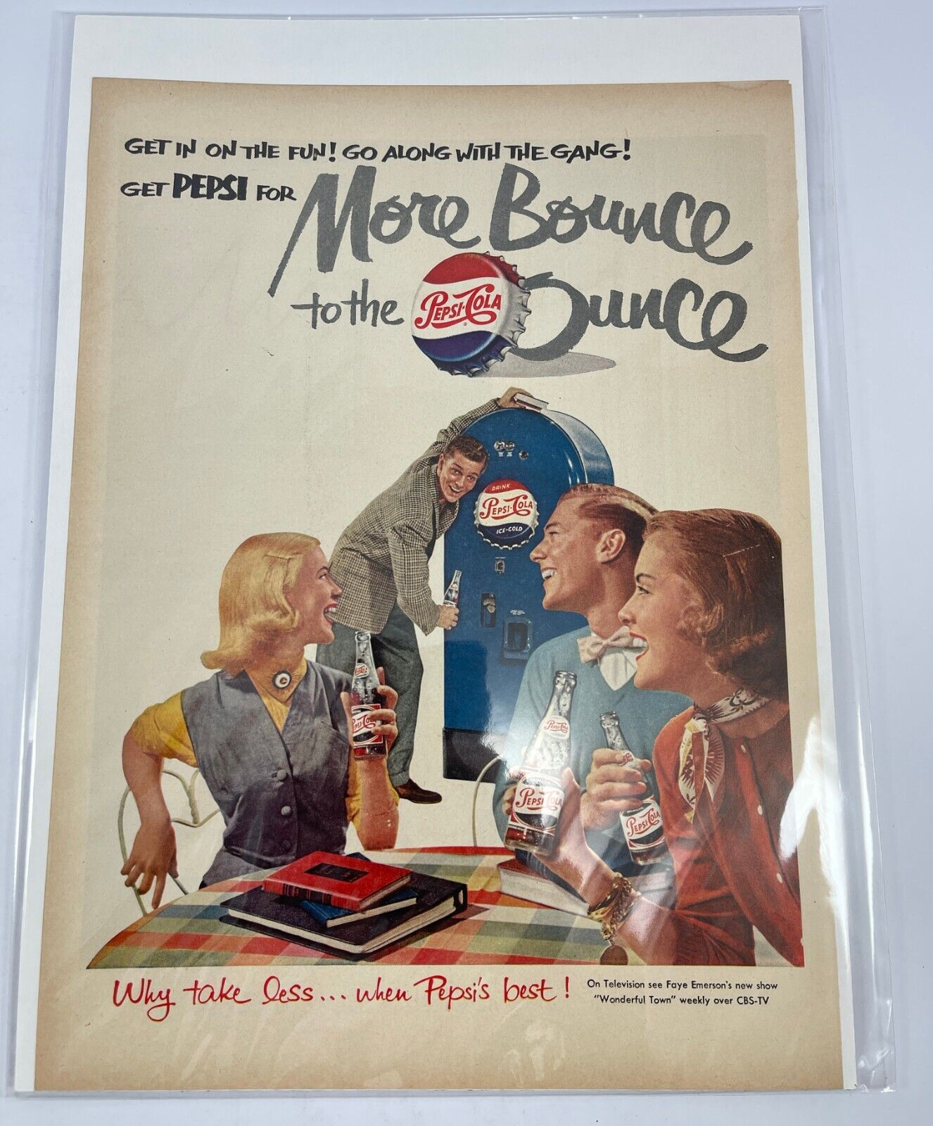 1950\'s Original Pepsi Cola Full Page Ad LIFE Magazine Faye Emerson Wonderful ...
