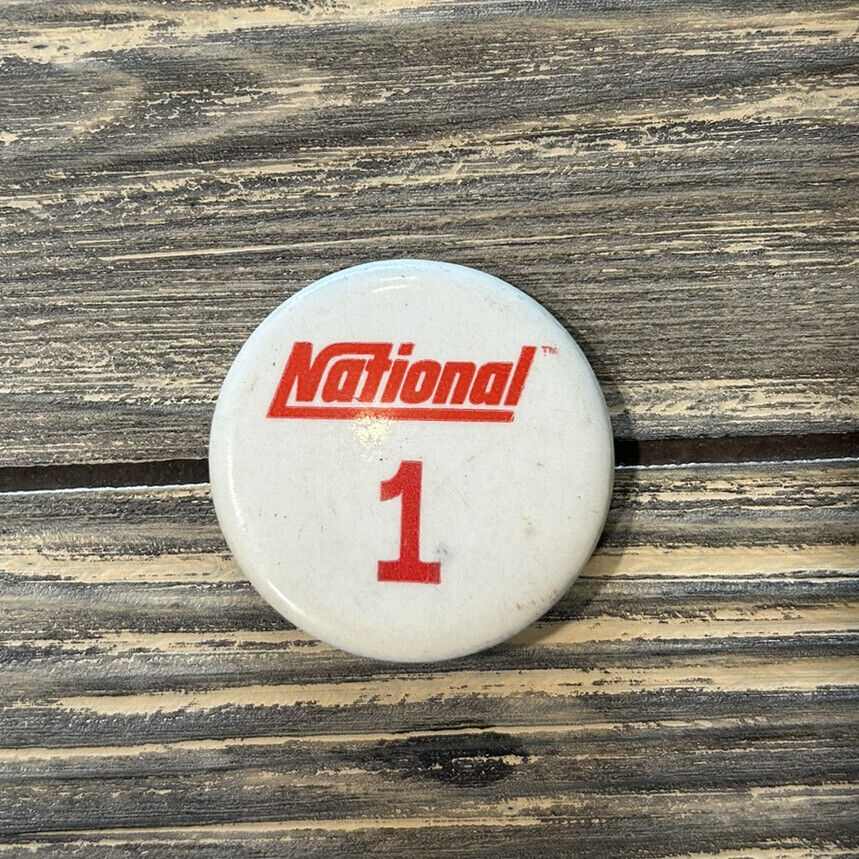 Vintage National 1 White Red 1.75” Pin 