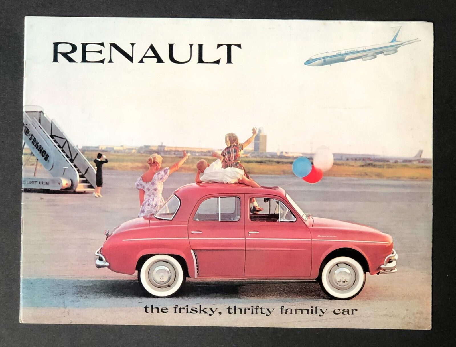 1960 Renault Sales Brochure Caravelle Dauphine 4 CV Options Colors features Vtg