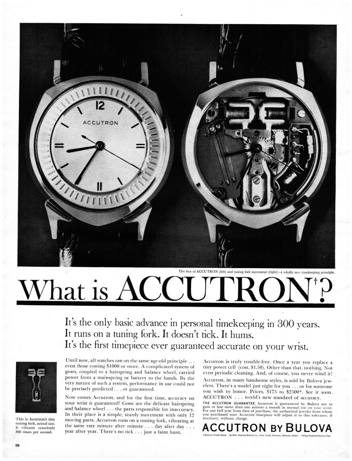 1962 Bulova Accutron Wrist Watch Vintage Print Ad Luxury Brand 