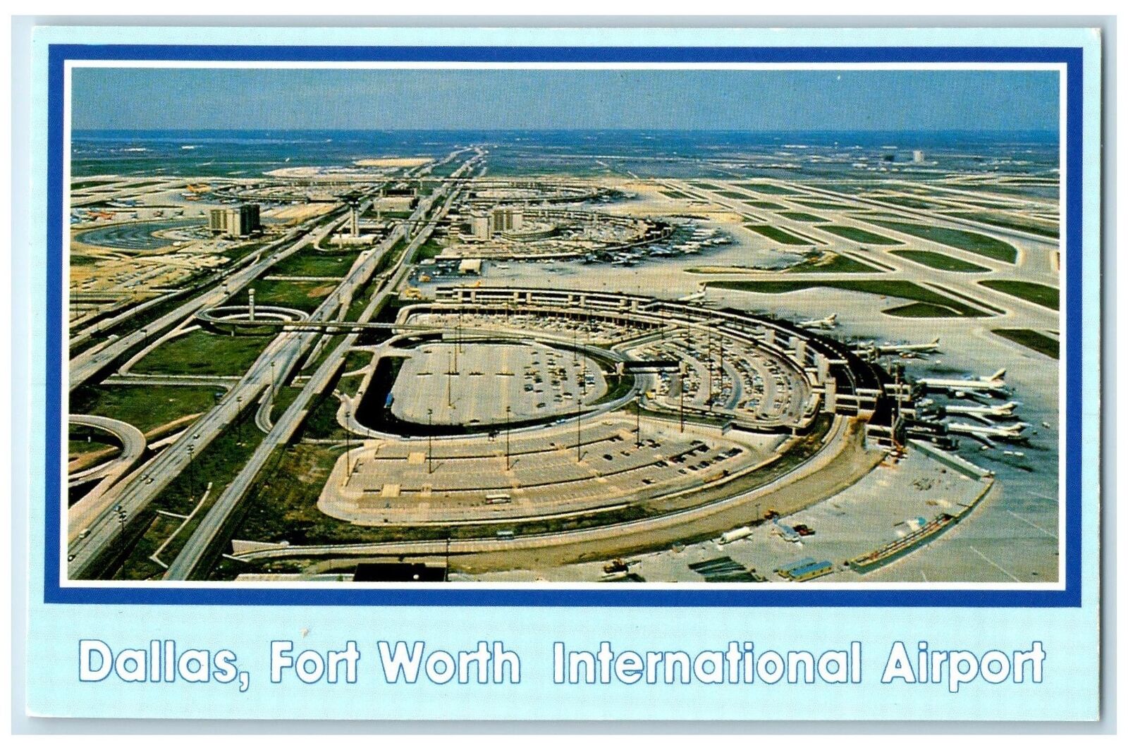 c1950\'s Aerial View Fort Worth Dallas Texas International Airport Plane Postcard