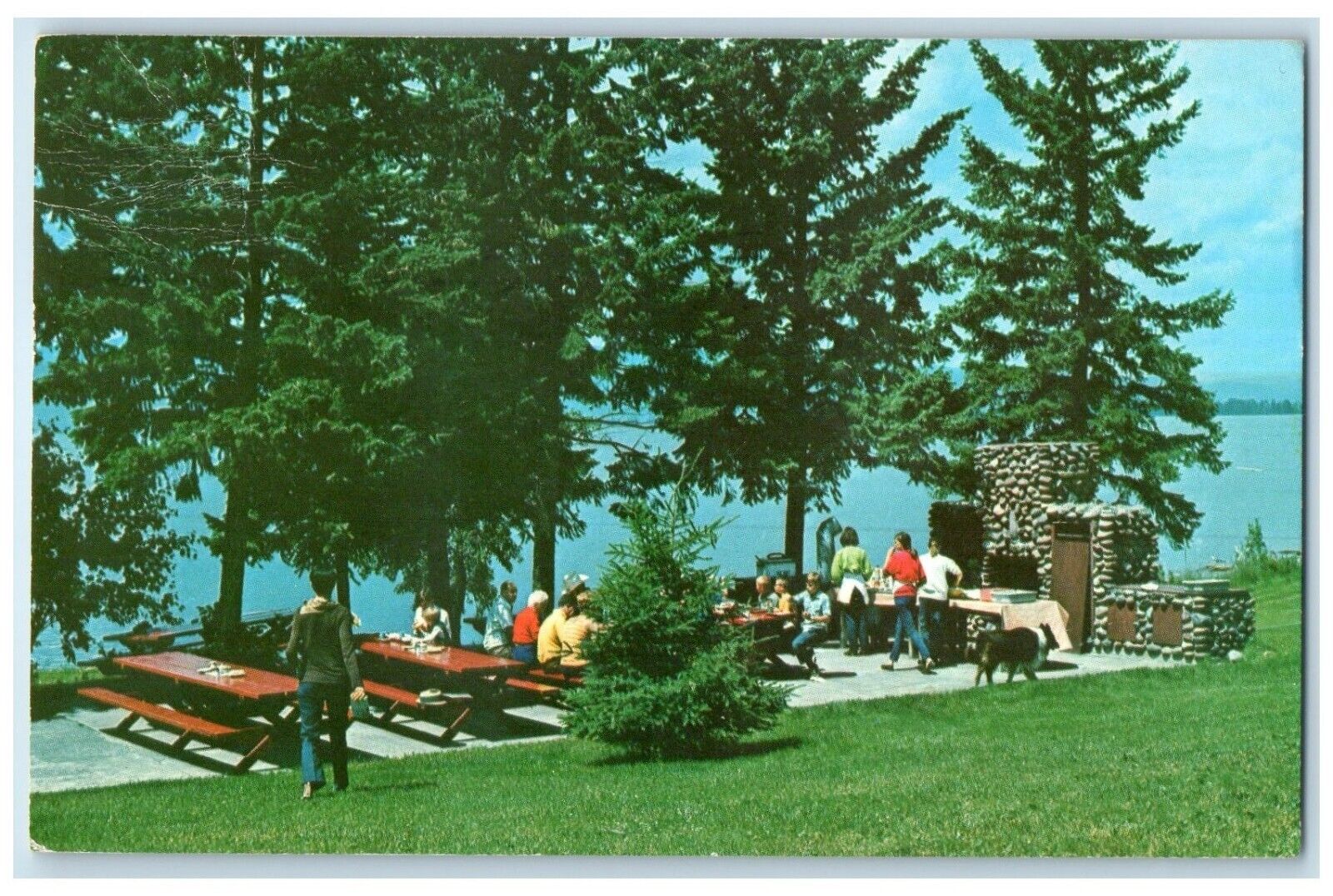 1973 View Of Flathead Lake Lodge Bigfork Montana MT Posted Vintage Postcard
