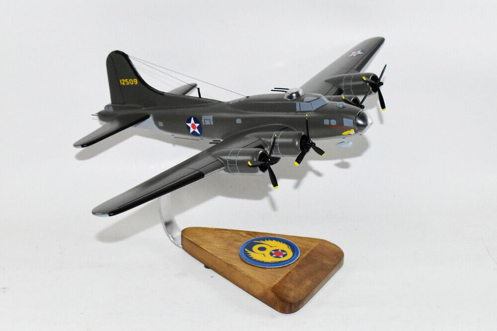8th Air Force B-17 Model, Mahogany, WWII, 1/69th Scale