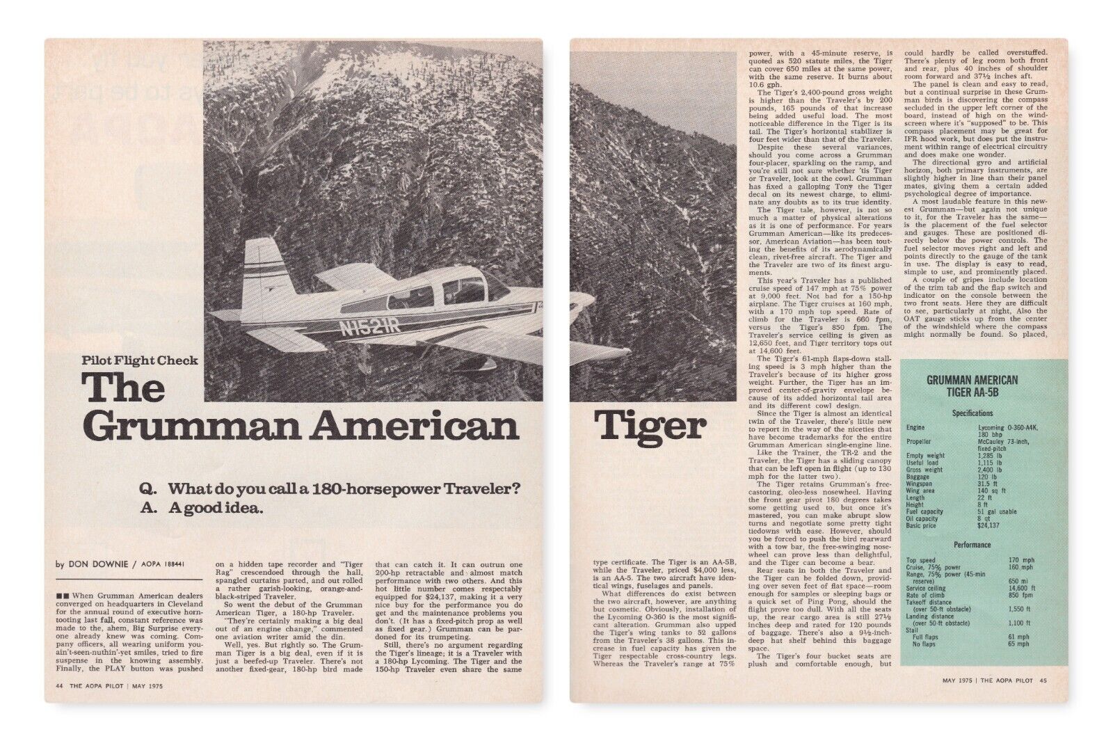 Grumman American Tiger Aircraft Report 6/4/2022a
