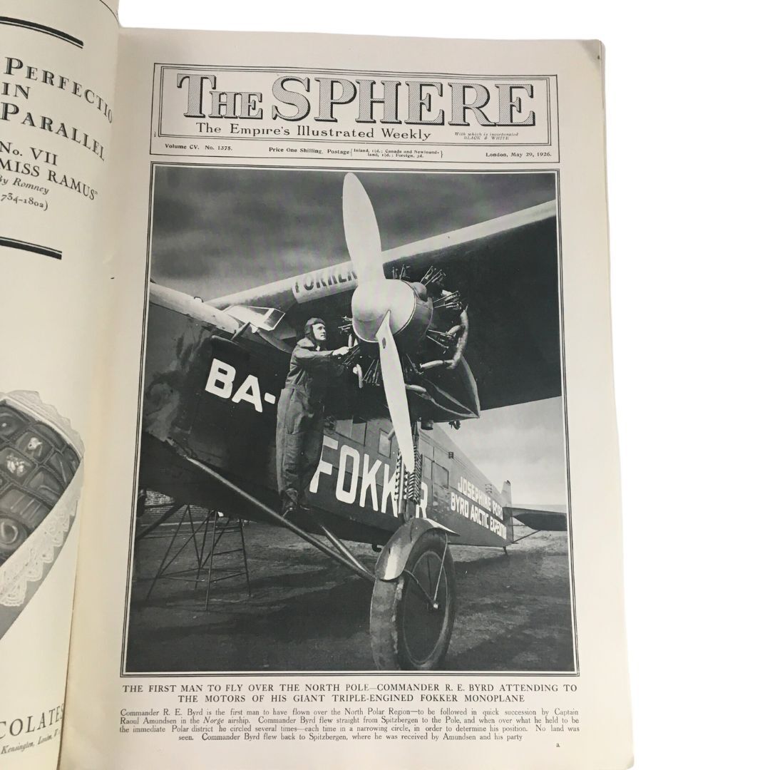 The Sphere Newspaper May 29 1926 Commander RE Byrd 1st Man to Fly at North Pole