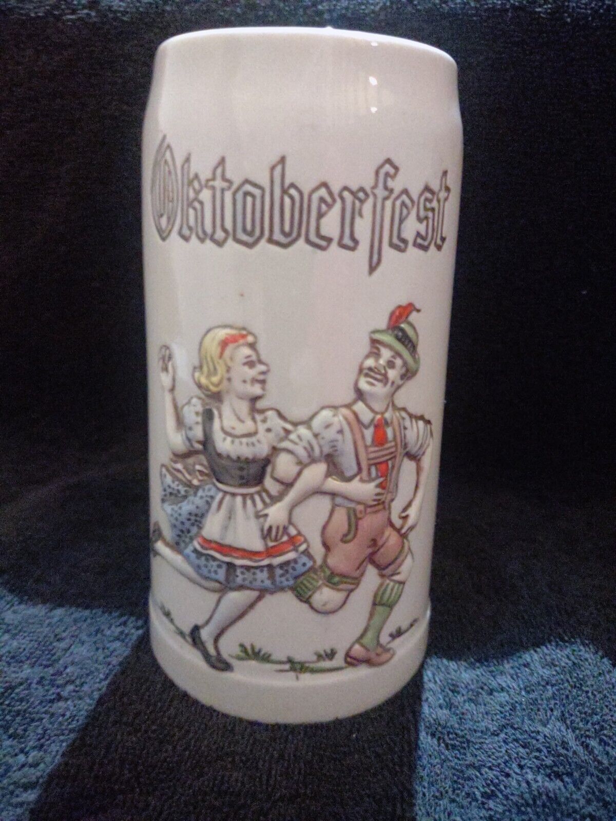 Ceramarte Embossed Oktoberfest w/ German Dancers Beer Stein Mug